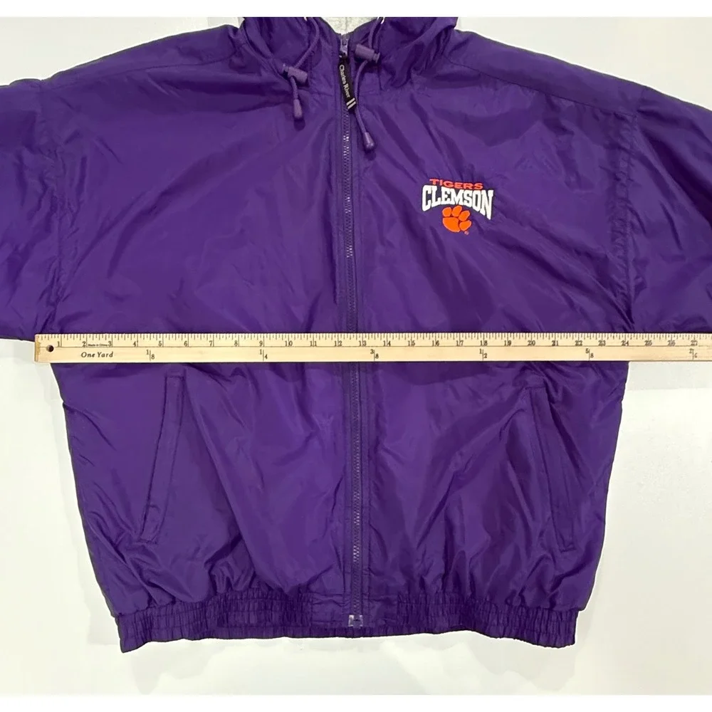Charles River Clemson Tigers Purple Nylon Hooded Lined Jacket Men's Medium M116 - Picture 9 of 12